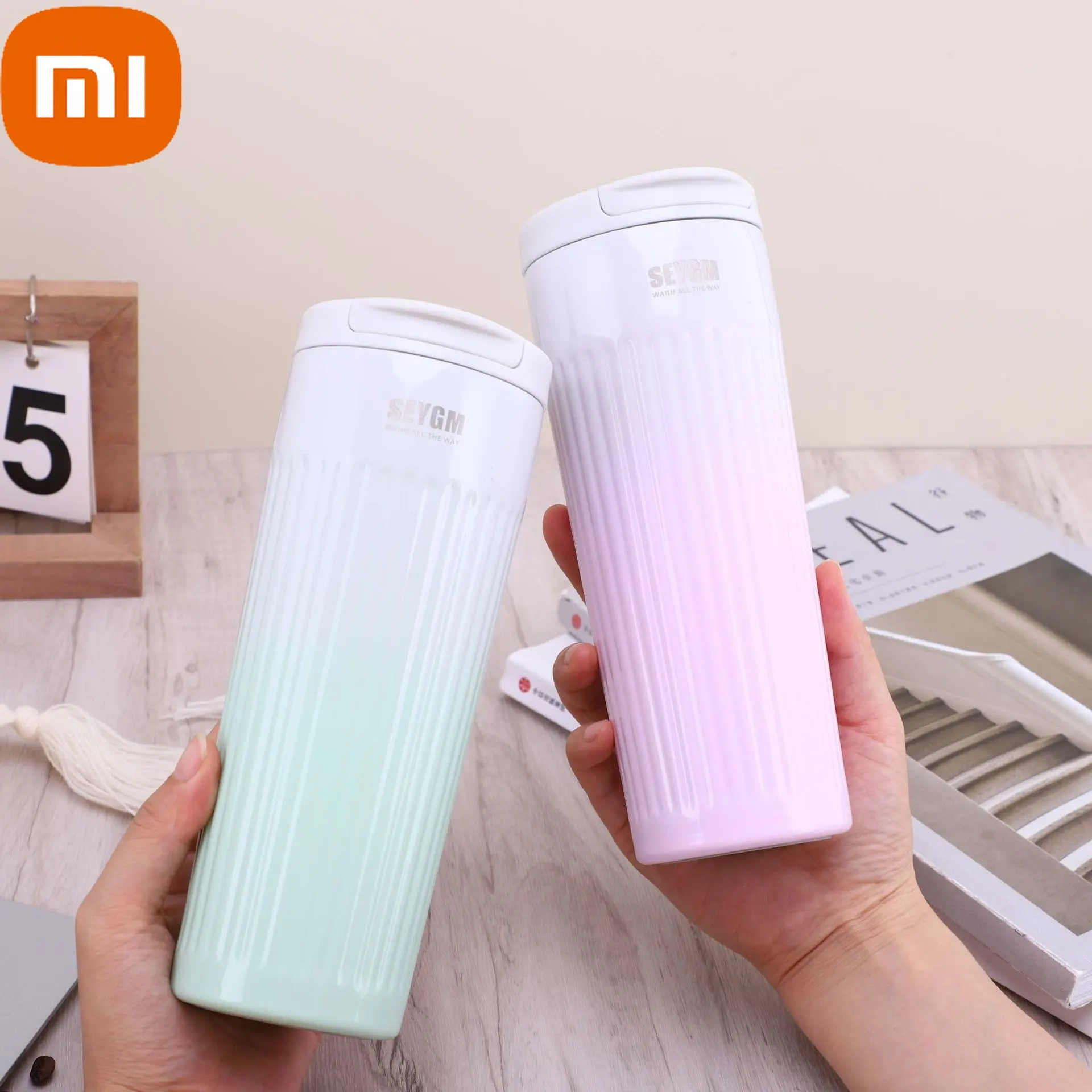 Xiaomi термобутылка для воды полосатая кофейная чашка 304 Вакуумная бутылка из нержавеющей стали Термос градиентный цвет дорожный чайник