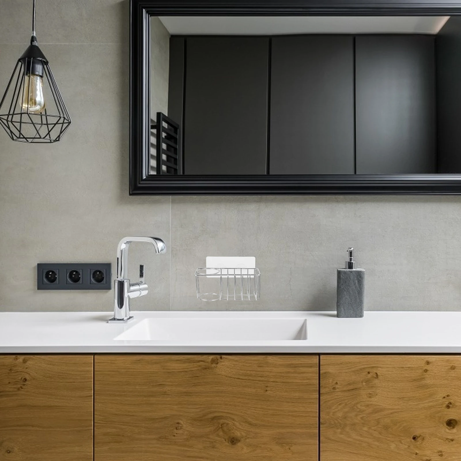 

Hanging Basket Drain Storage Organizer Faucet Sponge Holder Ventilating Drying Rack Strong Adsorption Space Saving Easy Clean