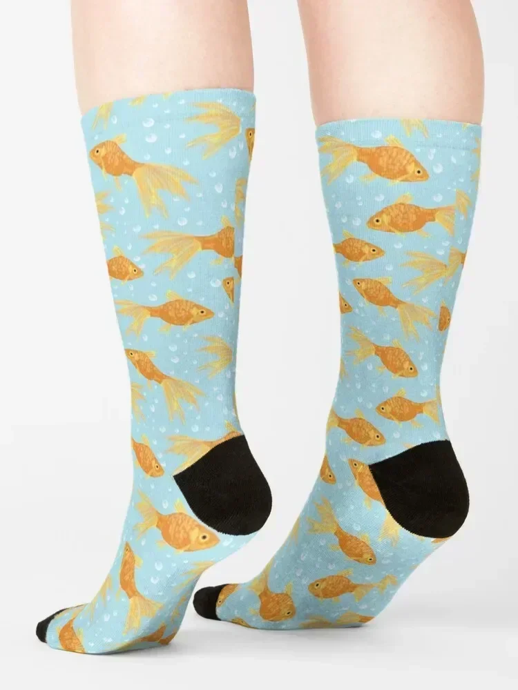 Goldfish and Bubbles Socks professional running cotton essential gift Women Socks Men's
