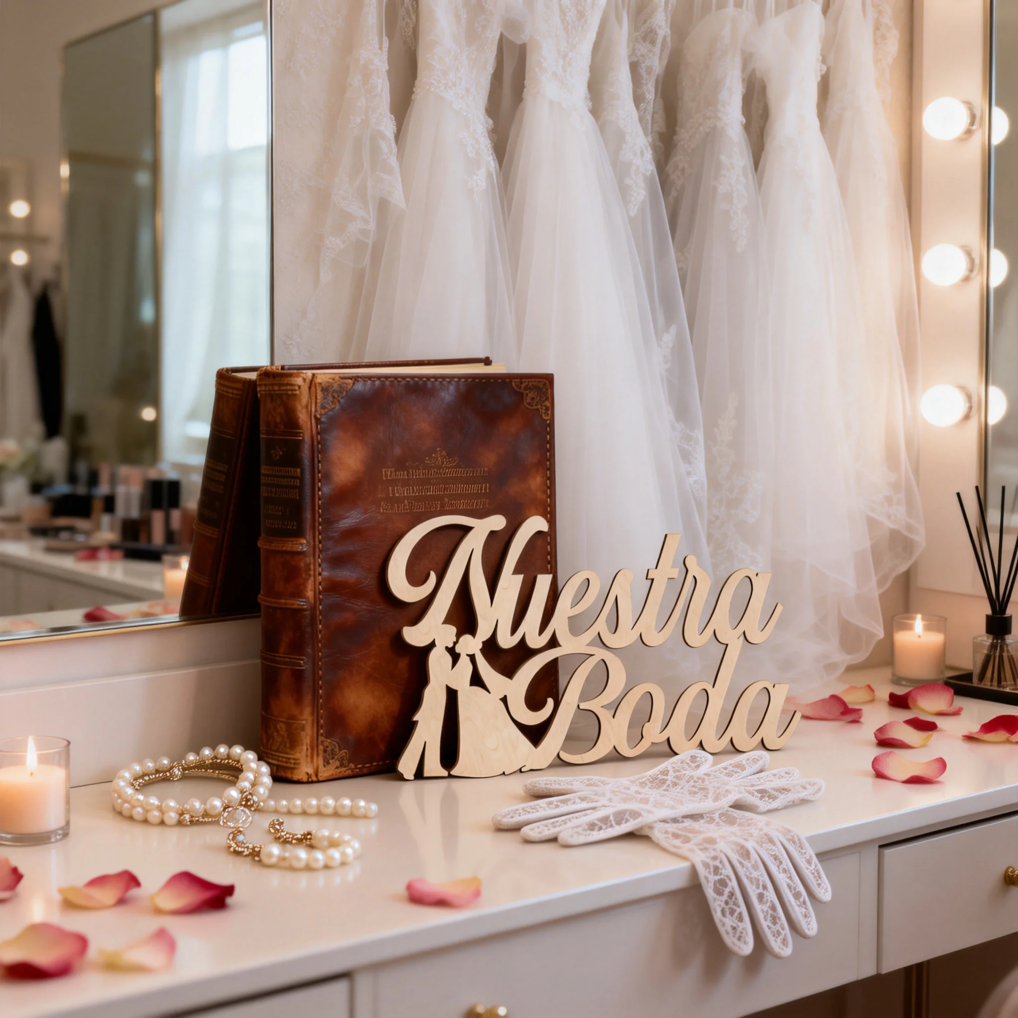 Nuestra Boda Wooden Sign, Spanish Wedding Decor Backdrop, 35x21cm Rustic Photo Prop for Wedding Bridal Shower Party Decoration