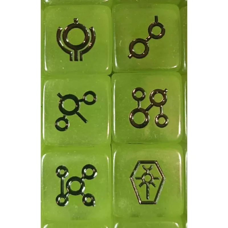20Pcs Warhammer 40K Necron Dice Set Glow-in-the-Dark D6 Dice with