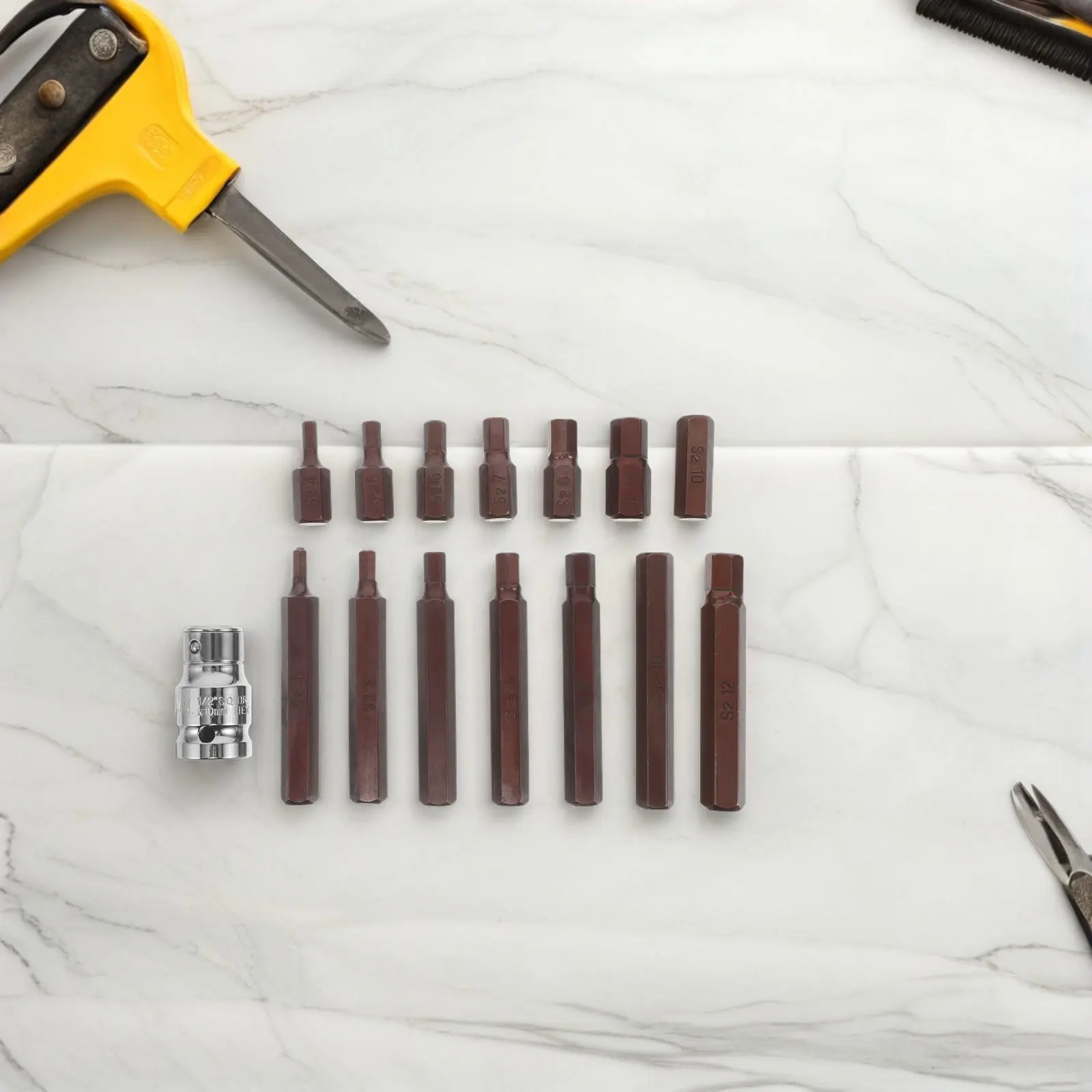 

15Pcs Drive Socket Set H4-H12 Comprehensive Car Repair Tool Kit Automotive Socket Tools for Tire Change Garage