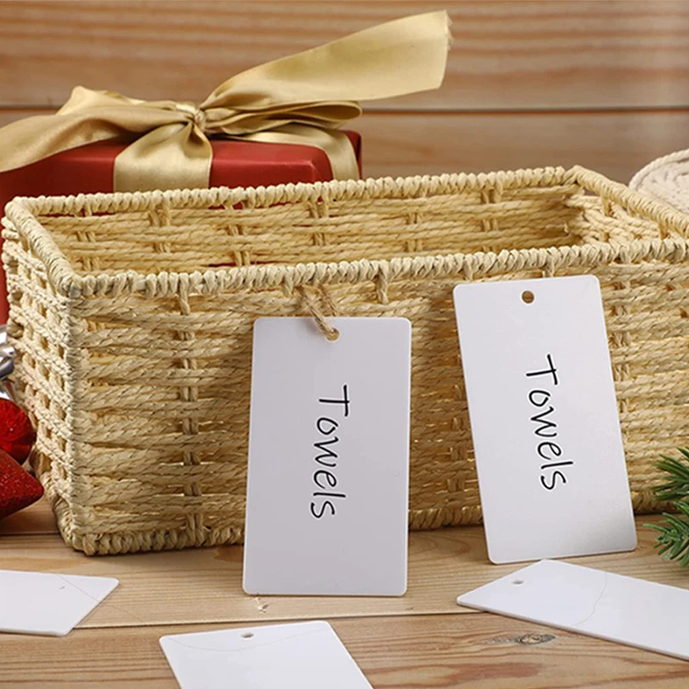 

16 Pcs White Tag Storage Box Hanging Tags Tighten up Basket for Organization Labels Boxes