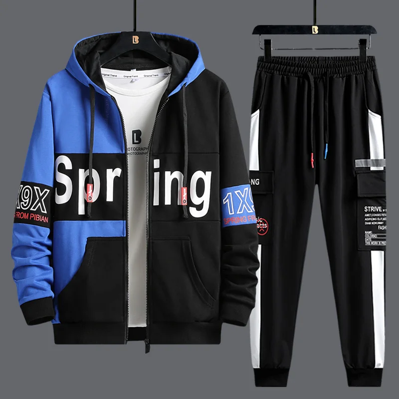 

2023 new sport suits mens cardigan hoodie pants 2 piece matching sets outfit clothes for men clothing tracksuit sweatshirts 1471