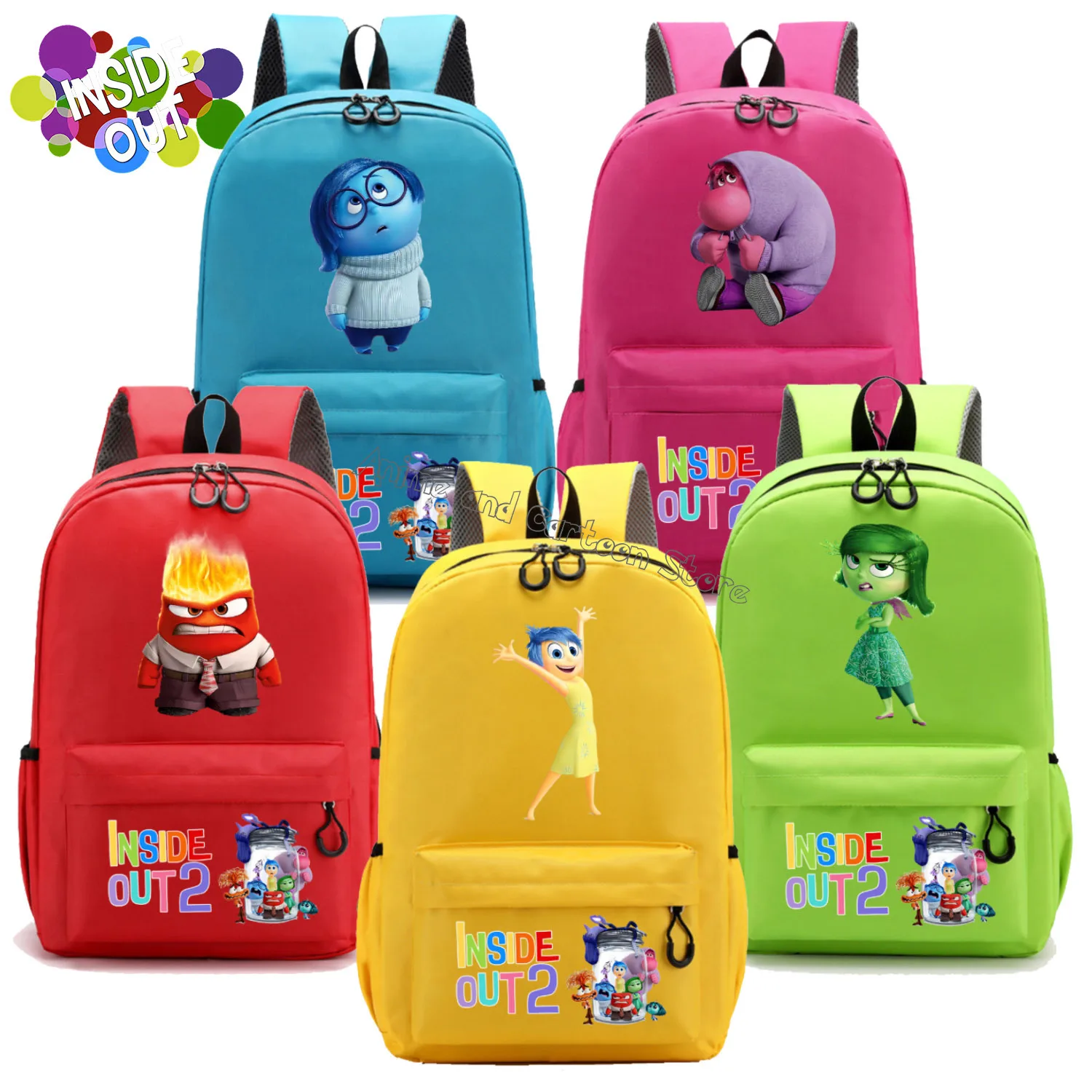 Disney Inside Out 2 Backpack New Schoolbag Cute Cartoon Schoolbag Fashion Children Backpack Student Large-capacity Bag Kids Gift