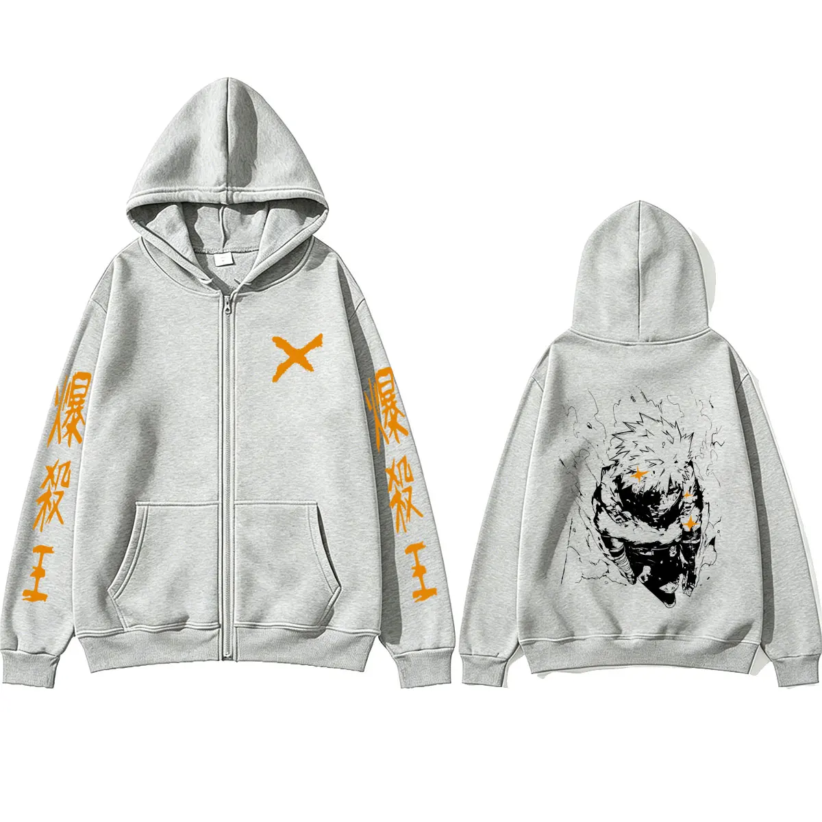 Anime My Hero Academia Bakugou Katsuki Merch Reißverschluss-Hoodie für Männer und Frauen, Cartoon-Mode-Hoodies, lässige Herrenjacke mit Reißverschluss – Detail 6