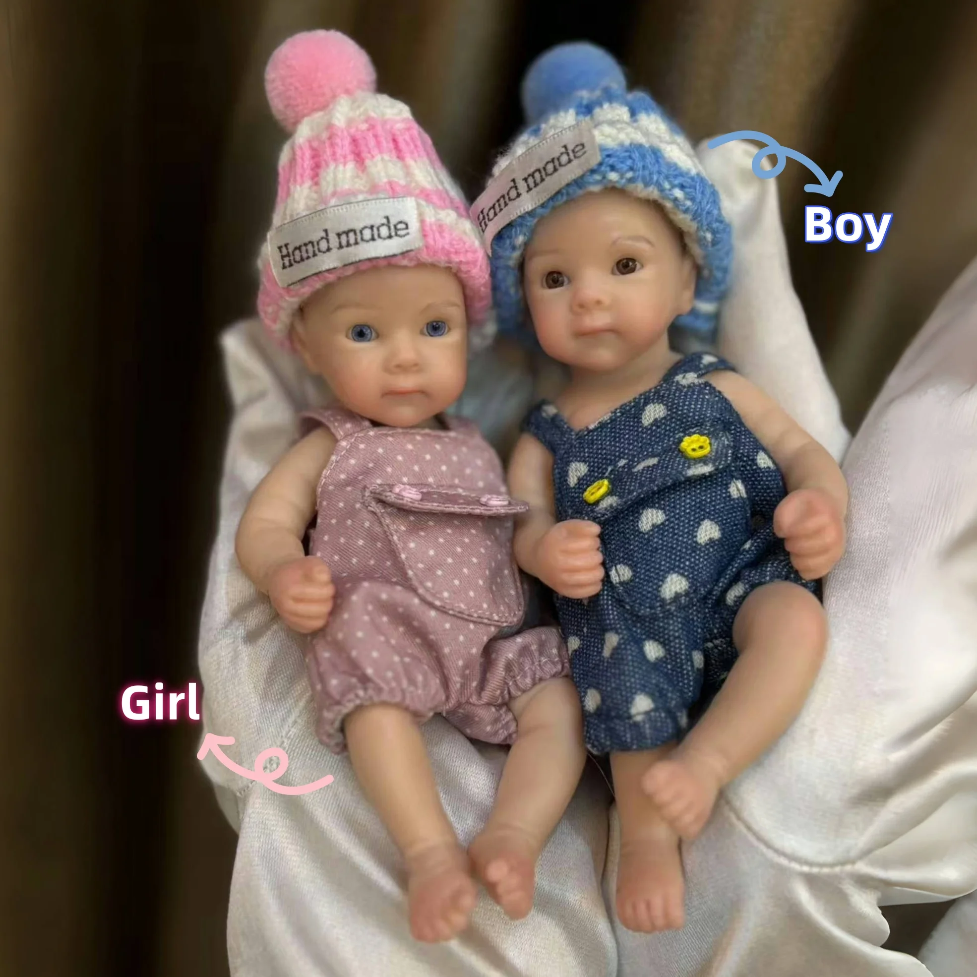 

6Inch Cute Mini Silicone Bettie Bebe Girl & Boy Painted Reborn Doll Silicone Newborn Baby Doll Toys For Kid's Gift Bebê Reborn