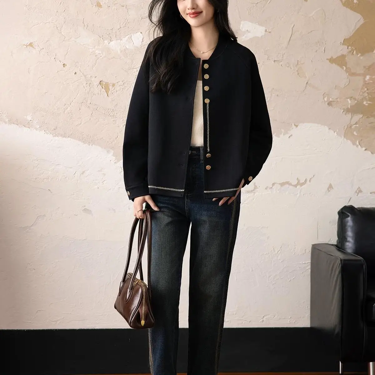 

Tweed Jacket Distressed Womens Classic Elegant Pure Fitted Matte Anti-Wrinkle Function Old Heritage Outdoor School Recreation OL