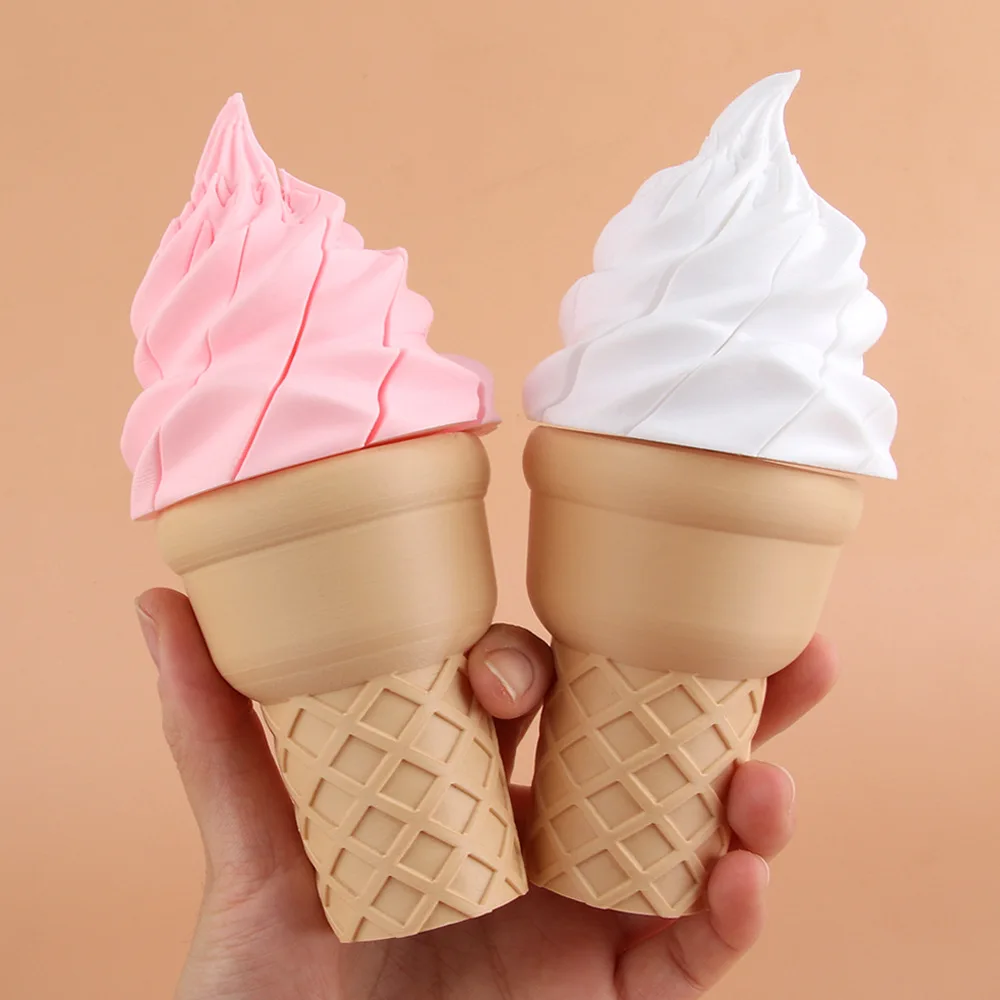 Creative 3D Printed Telescopic Ice Cream Cone Toy Simulation Popsicle Stress Relief Fidget Toy Funny Gift For Friends