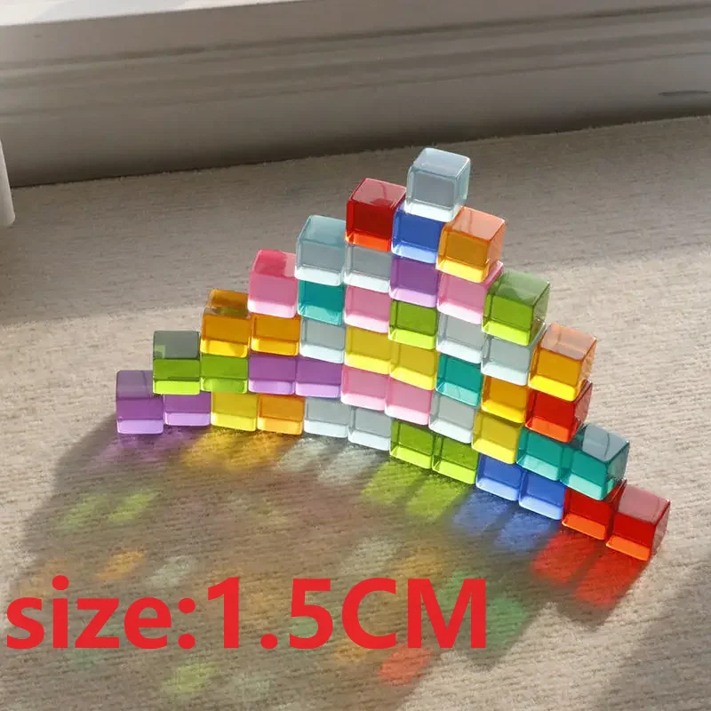 Acrylic Lucent Cubes Building Blocks Transparent Stacking Toys for Children Indoor Outdoor Play Game Kids Early Educational Toys