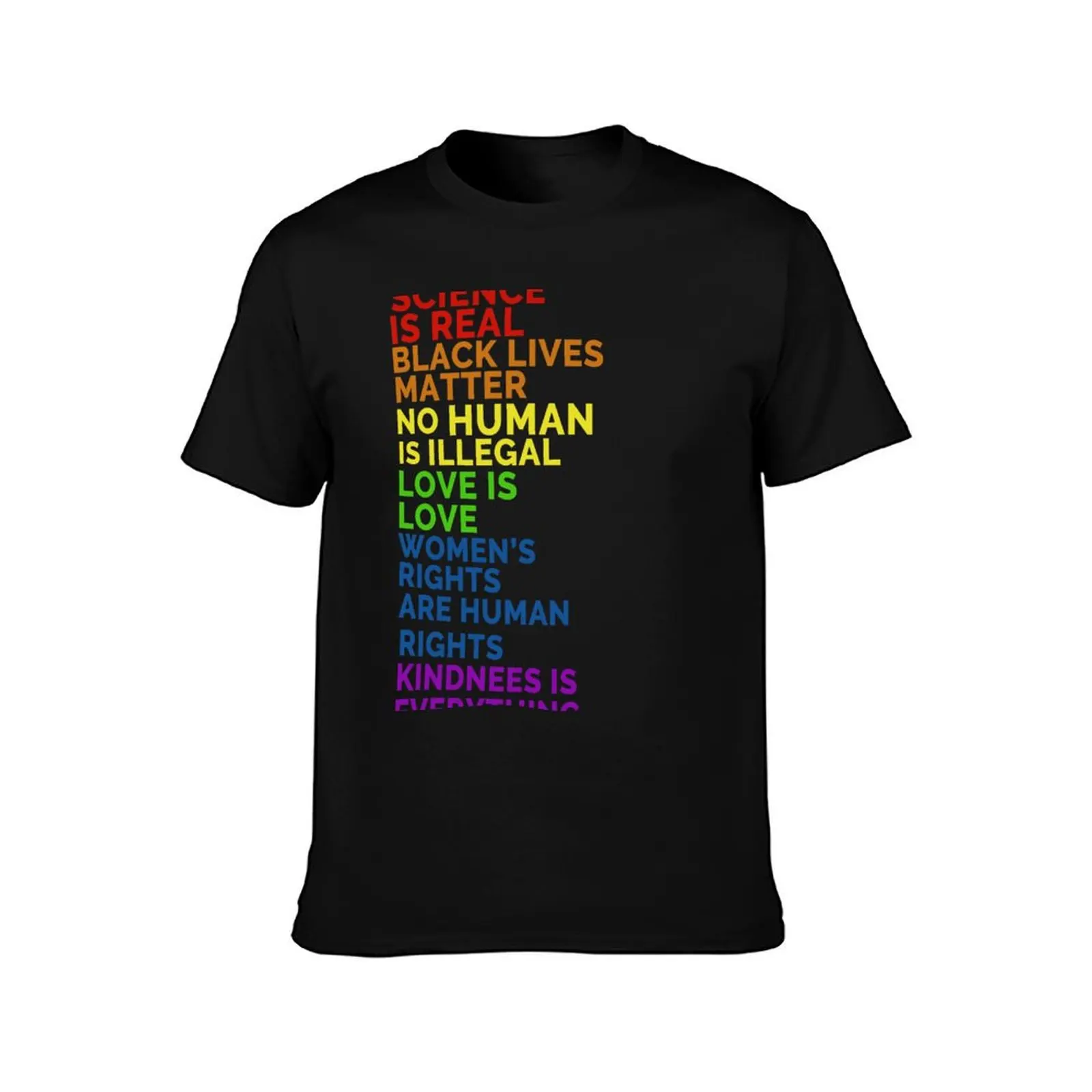 Distressed Science Is Real Black Lives Matter LGBT Pride T-Shirt Big Size Daily Wear T-Shirt
