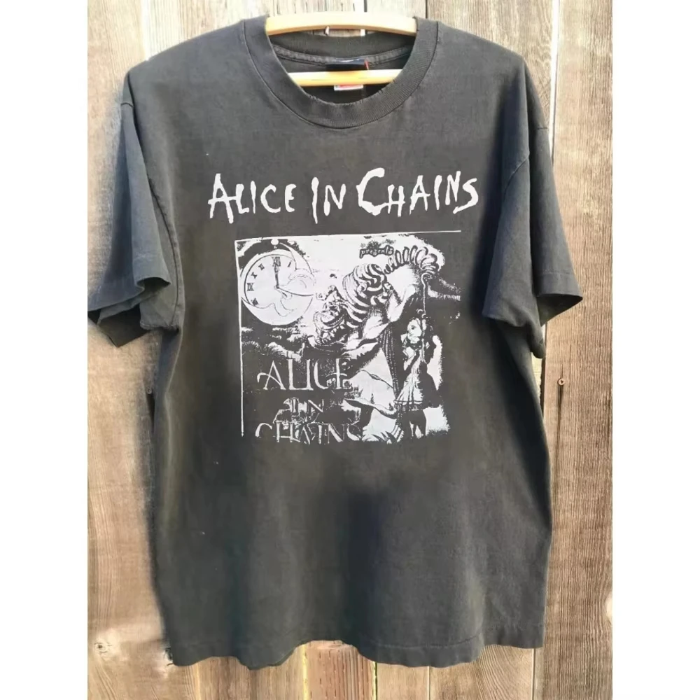 90s Rare Alice in Chains Band Summer New Style Unisex Casual Fashion Cotton T-shirt