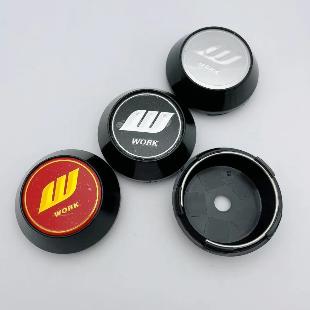 4 قطعة JDM W العمل شارة شعار سيارة عجلة مركز قبعات عالية كاب 60 مللي متر 64 مللي متر 65 مللي متر 68 مللي متر 69 مللي متر عجلات Hubcaps حافة غطاء اكسسوارات السيارات #2