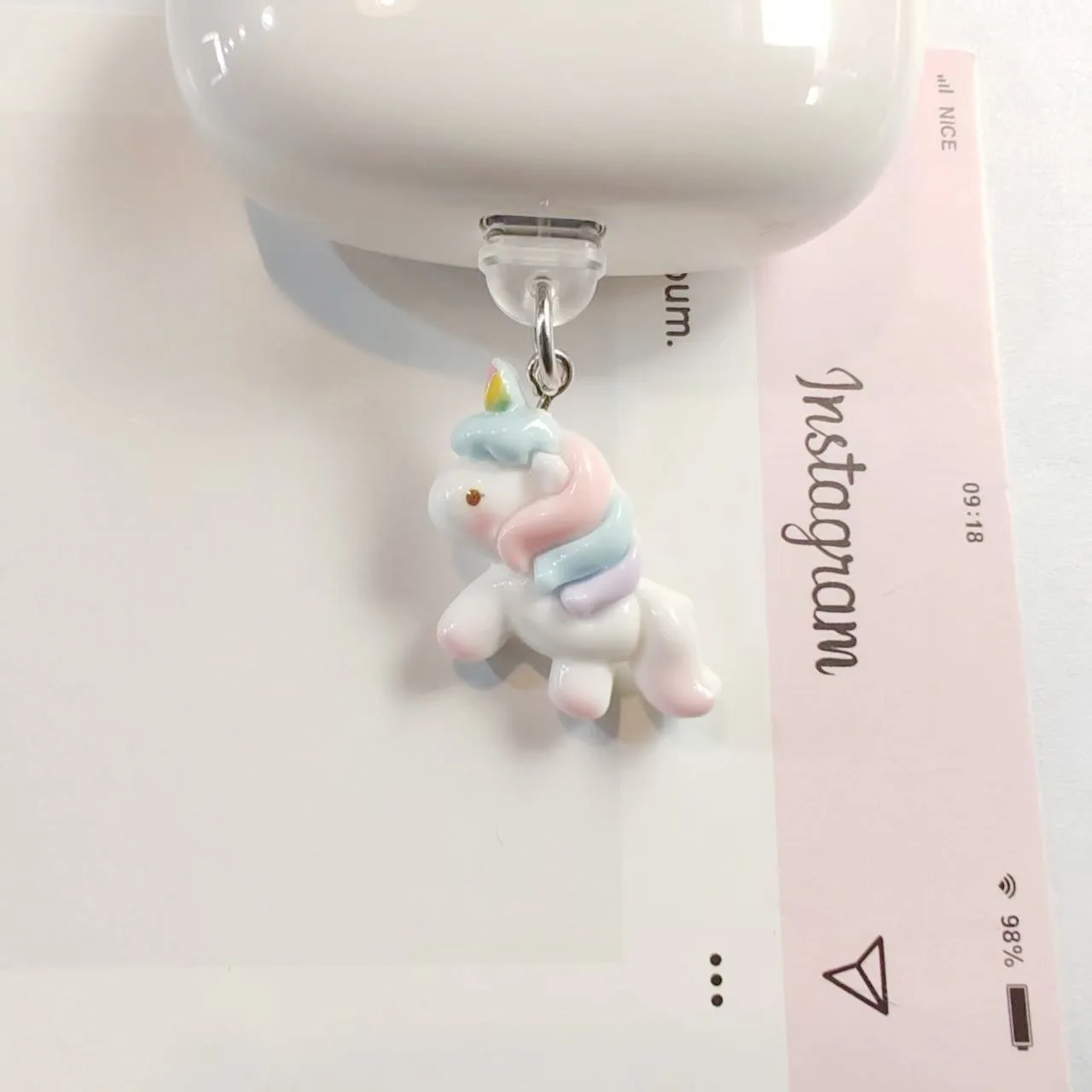 

Lovely unicorn Cartoon Accessories Decoration Bracelet Phone Dust Plug for iPhone for Samsung Type-C For Android Charging Port