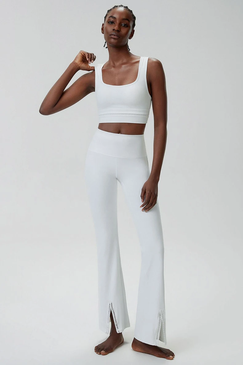 Zweiteiliges Fitness-Yoga-Set für Damen, weich, schmal geschnitten, dehnbar, atmungsaktiv, schnell trocknend, Sportbekleidung für Damen, Trainingskleidung – Detail 3