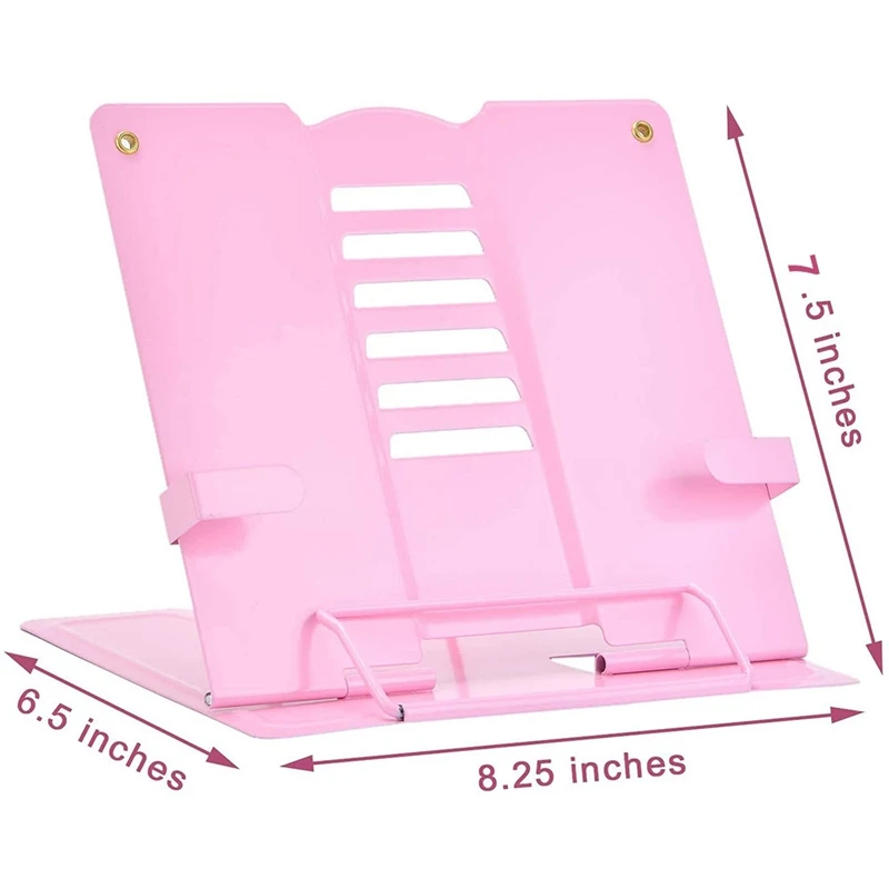 Imagem -06 - Portátil Metal Leitura Titular do Livro Ajustável Document Booklet Tablet Music Score Receita Ajustável