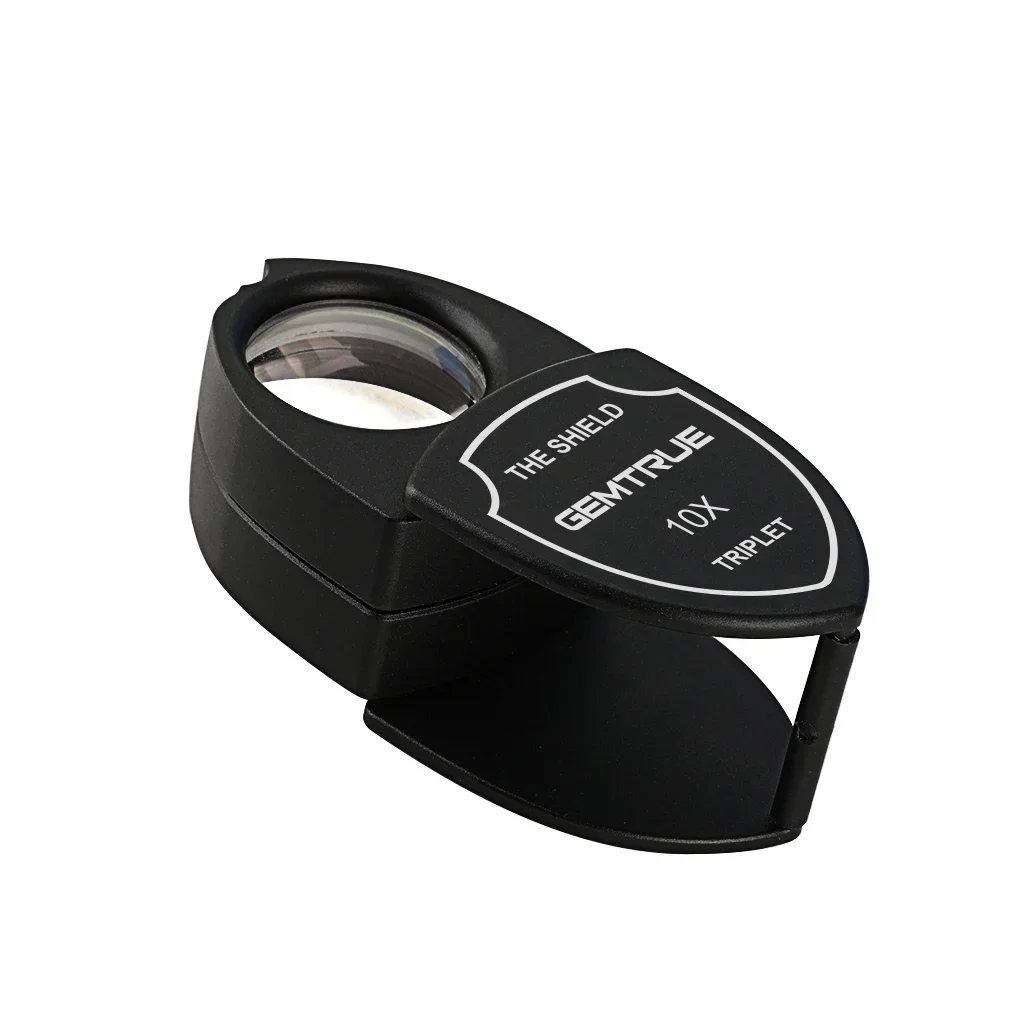 2026/Diamond Inspecting Loupe GemTrue Shield Loupe Deluxe Black Patented Rivet-Free Design 10x Lens for Jewelers