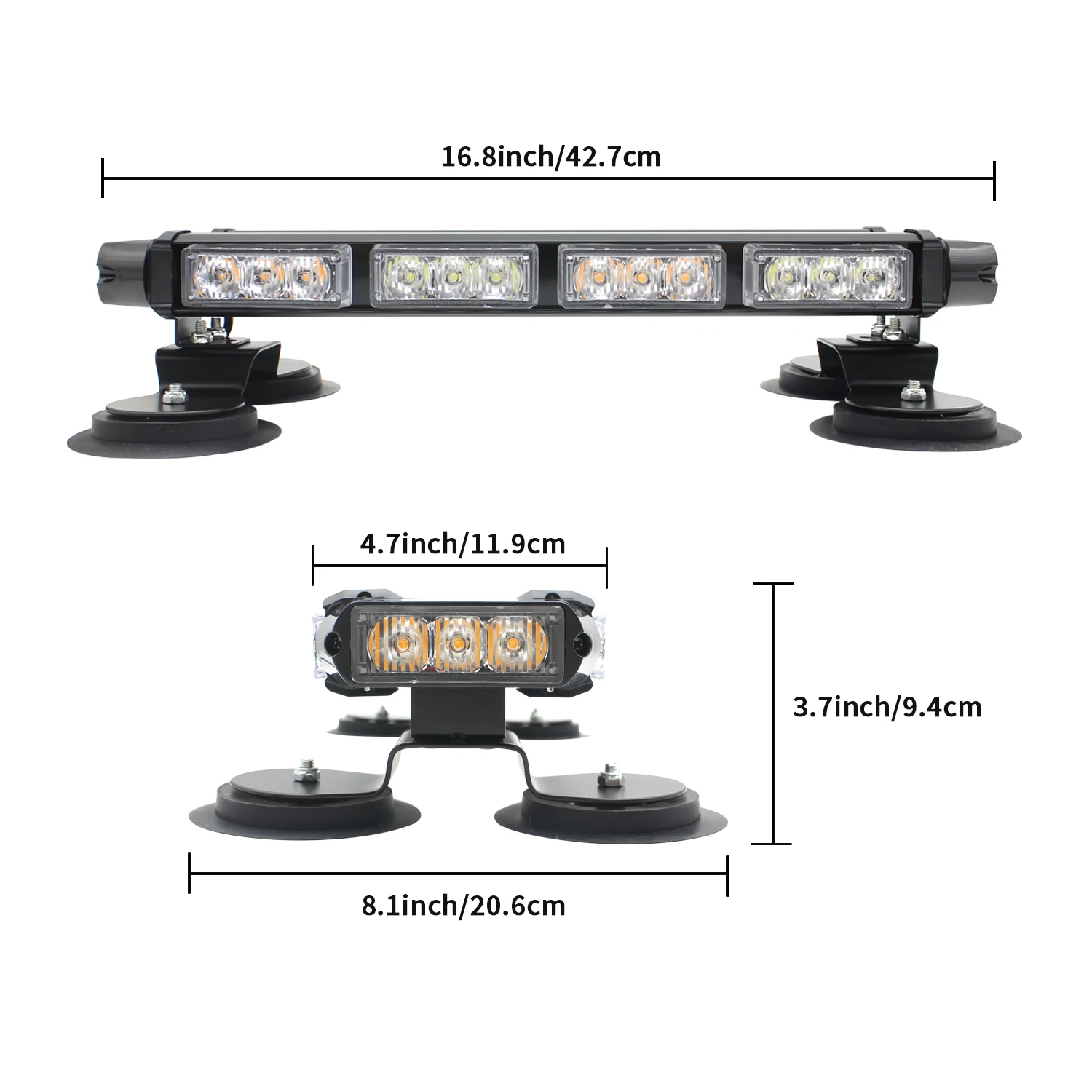 30LED Four Side RoofTop Police Led Strobe Lights 12V-24V Truck Vehicle Emergency Flash LED Bar Red Blue Yellow