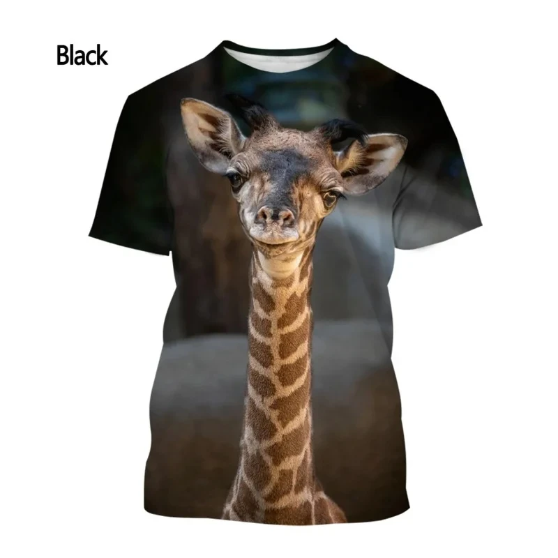 Animal Giraffe 3D Print Short sleeve T-shirts Men Woman Casual Streetwear Harajuku Fashion Oversized Unisex Clothing