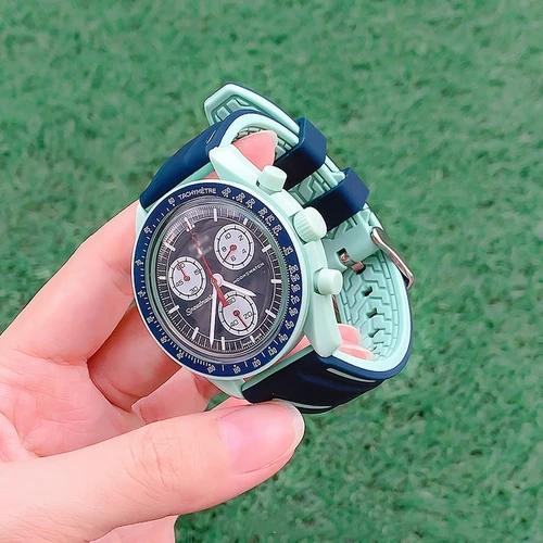 Imagen 2 del producto Correa de silicona para reloj Omega X Swatch, pulsera de 20mm para hombre y mujer