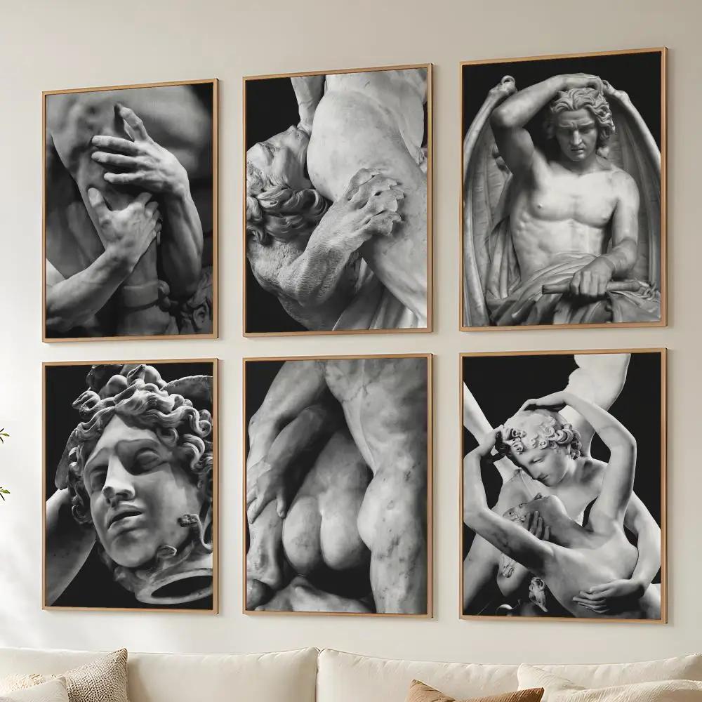 Greek Mythology Body Sculpture Poster Stickers Mural Painting Self-Adhesive Wall Art Decals for Bedroom Living Room Home Decor