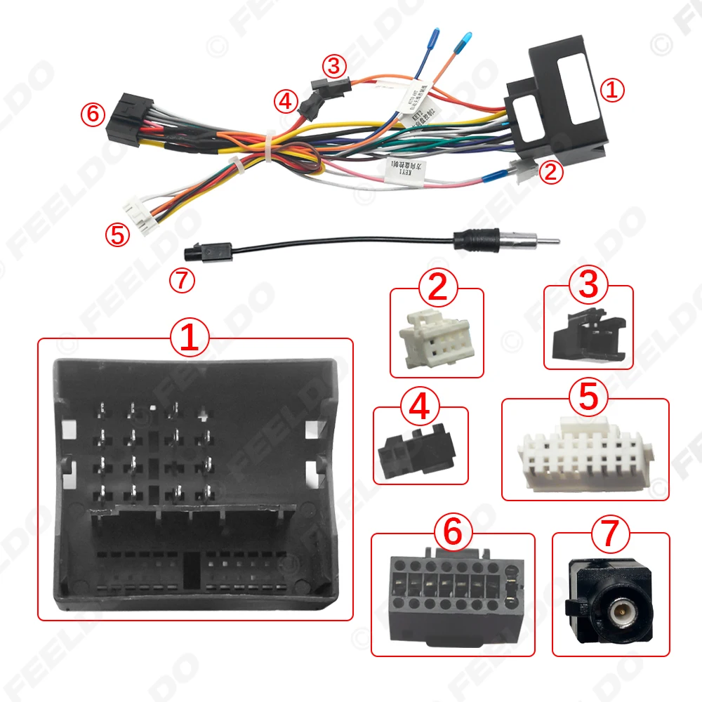 Car Media Player Navigation Radio Android 16Pin Wire Harness Canbus Box for Volkswagen Golf 5/6 Polo Passat Jetta Tiguan Touran