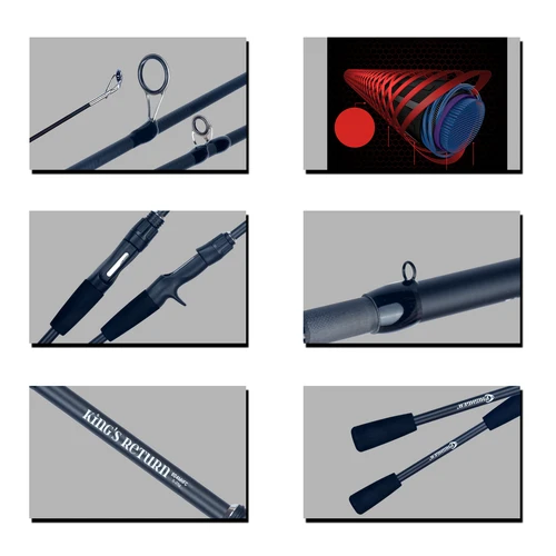 Imagen 2 del producto Caña de Pescar de Carbono BIUTIFU, Mini Caña de Pescar de Viaje, para Spinning y Baitcasting, Peso de Lanzamiento 5-30g, Ultraligera, para Trucha