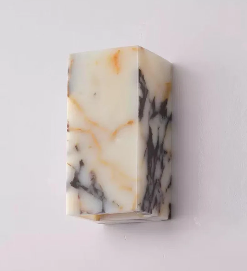 Cube Cuboid Natural Stone Wall Light Art Design Indoor