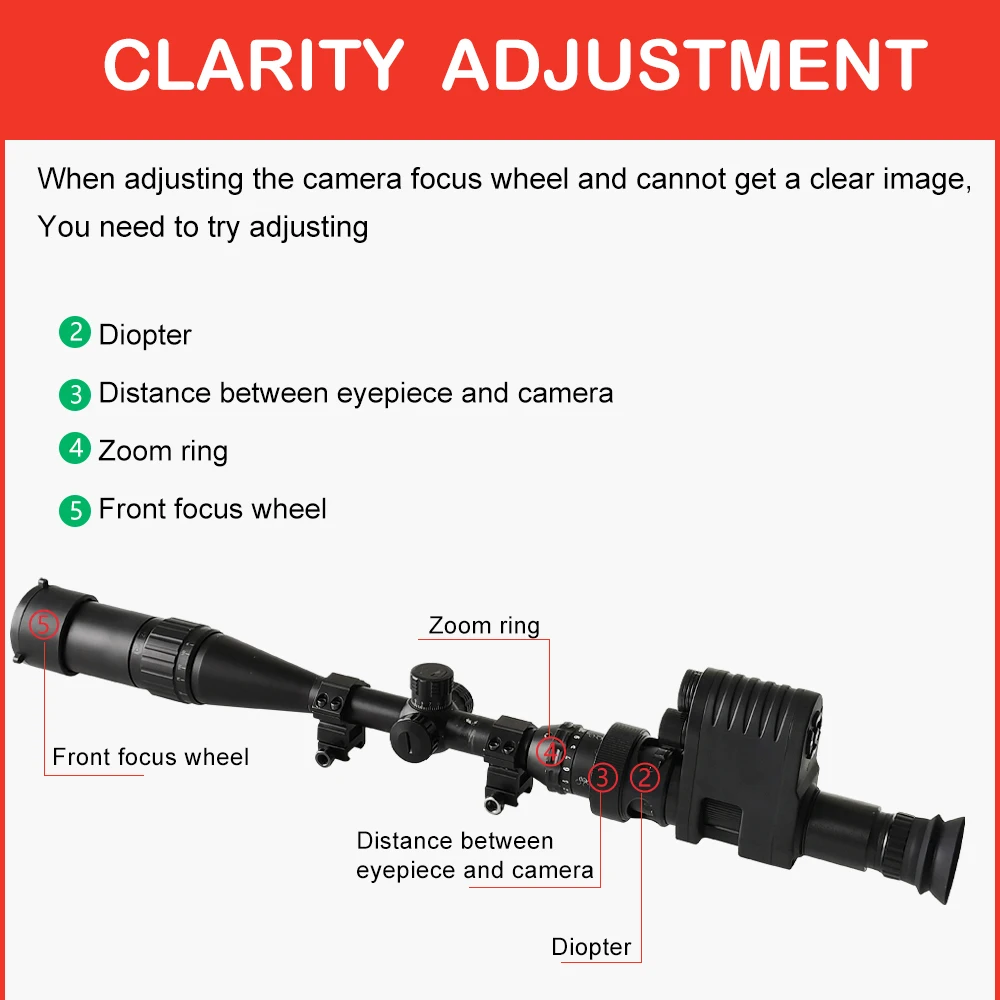 Imagem -03 - Megaorei 4a Visão Noturna Monocular Adicionar no Âmbito de Caça 1080p Câmera Gravação de Vídeo Foto 4x Zoom Telescópio Binóculos