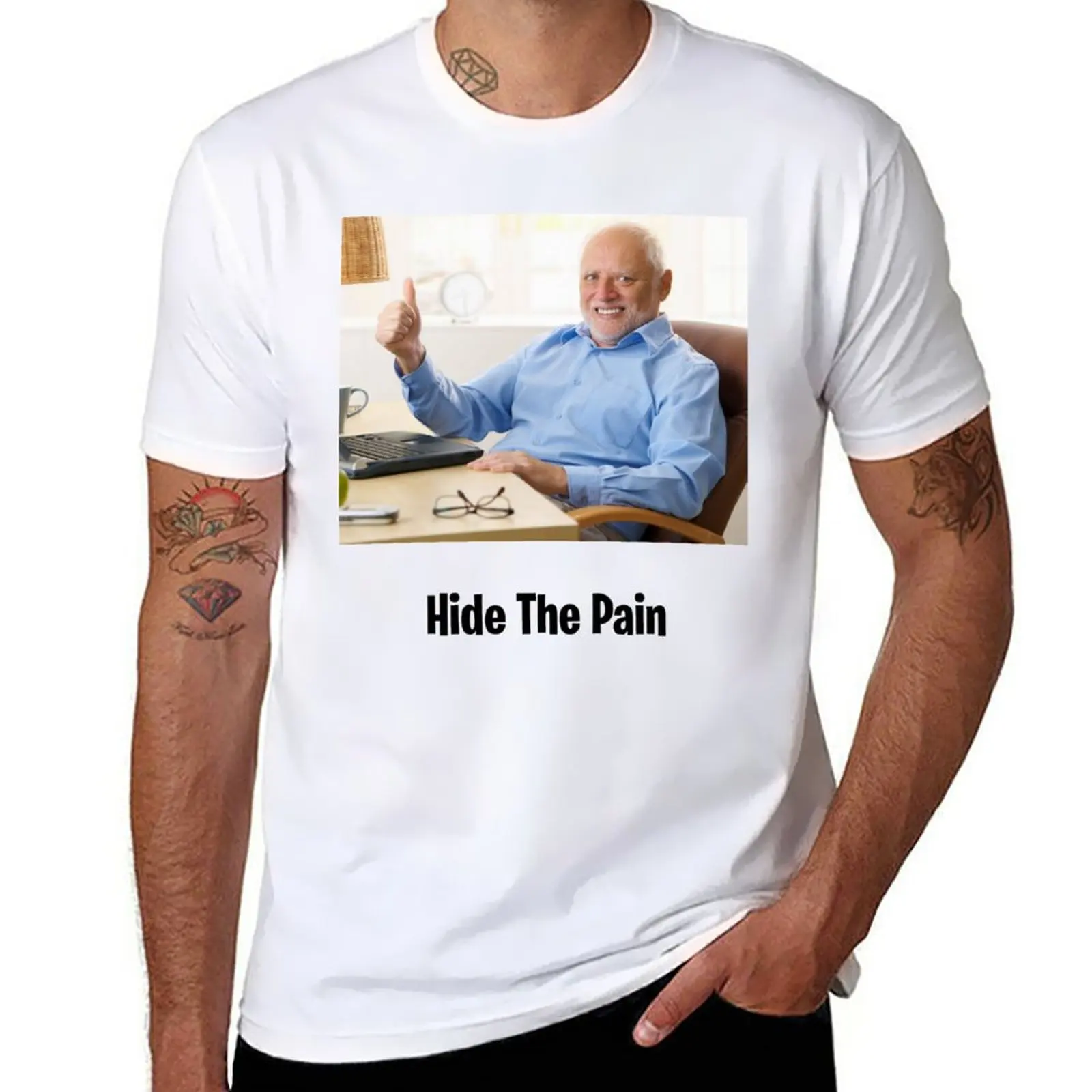 New hide the pain harold T-Shirt plus size tops t shirt man vintage t shirt sublime t shirt T-shirt men