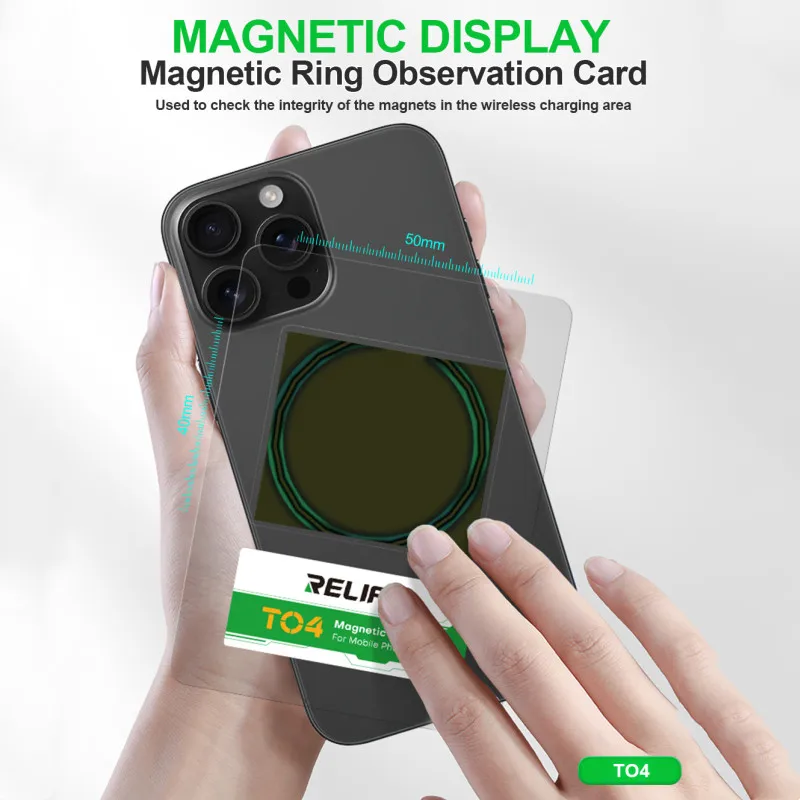 

RELIFE TO4 Magnetic Card for Mobile Phone Maintenance Wireless Charging Area Integrity Magnets Detection Instrument