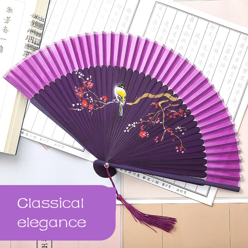 Lady Silk Fan Portable Ventilatore Summer Dance Wedding Party Favors Hand Folding Fan Abanicos Para Boda Abanico Eventail a Main