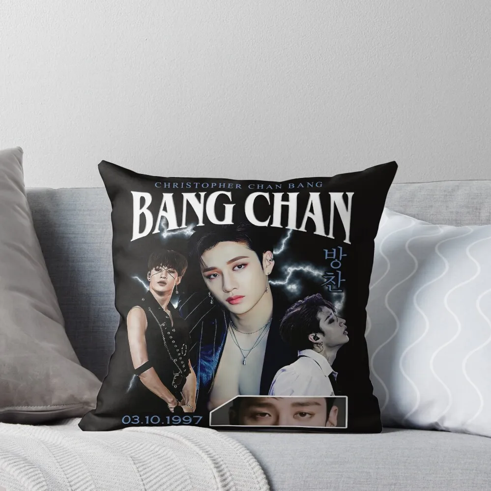 Bang Chan Shirt Vintage 90 Retro T Shirt Tee Throw Pillow Elastic Cover For Sofa Bed pillowcases pillow