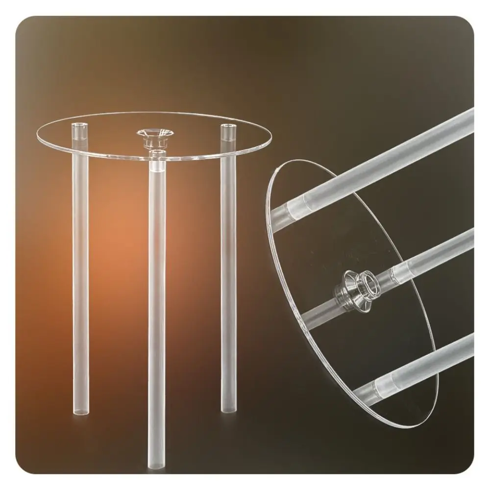 Multi-layer Cake Stand Reusable White Cake Tier Support Round Cake Board Transparent Plastic Straw Frame Cake Dowel Rods Set