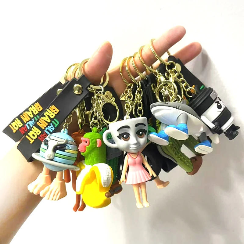 Llavero italiano Brainrot Tralalero Tralala Tung Sahur muñeca lindo llavero de dibujos animados para niños divertido Meme bolsa Anime colgante regalo