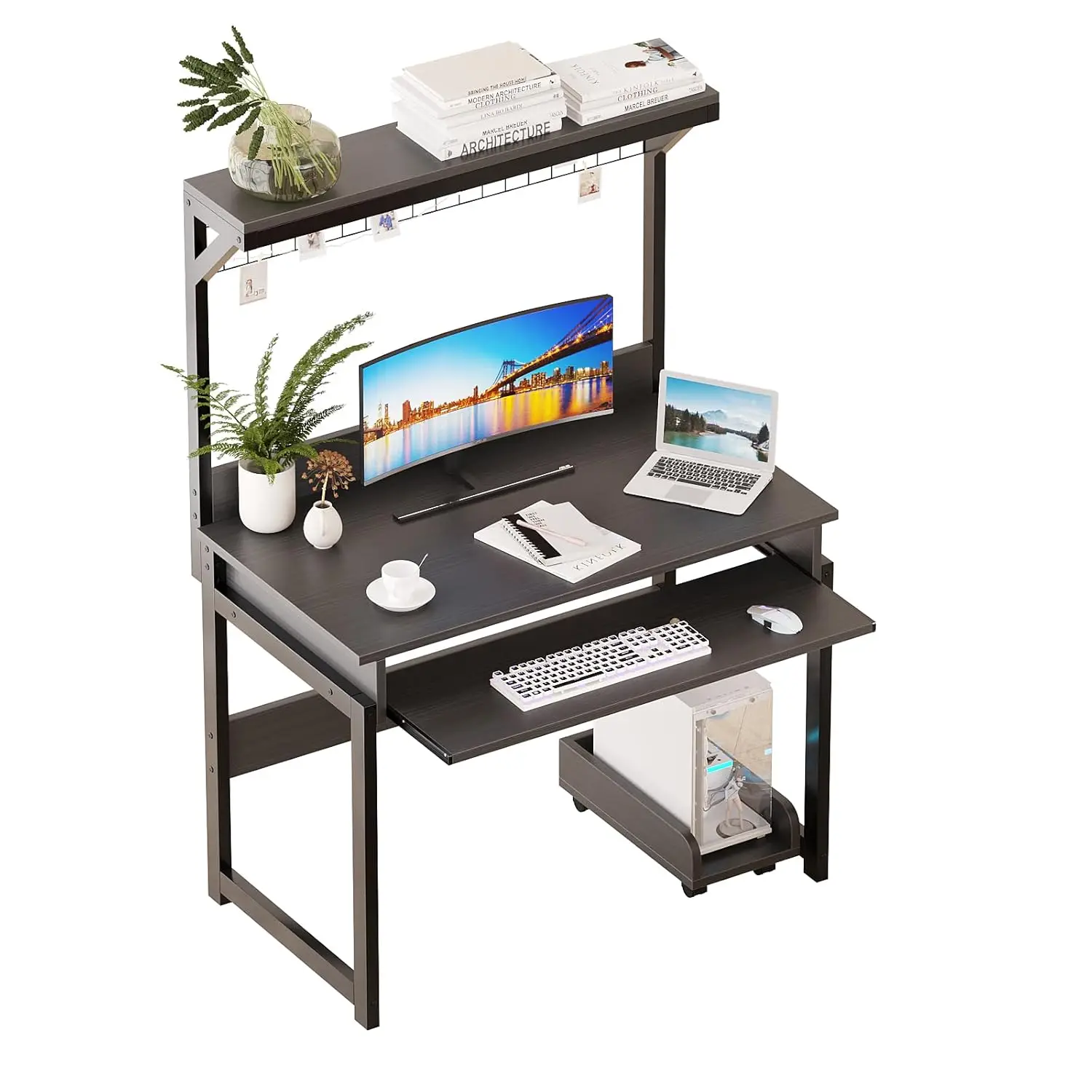 

31.5" Small Computer Desk with Hutch Storage Home Office Study Workstation, Customized