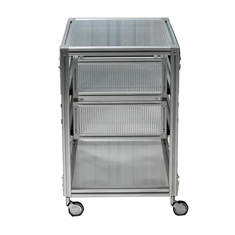 

Simple modern profile bedside table acrylic bedroom small apartment storage cabinet creative light luxury storage cabinet