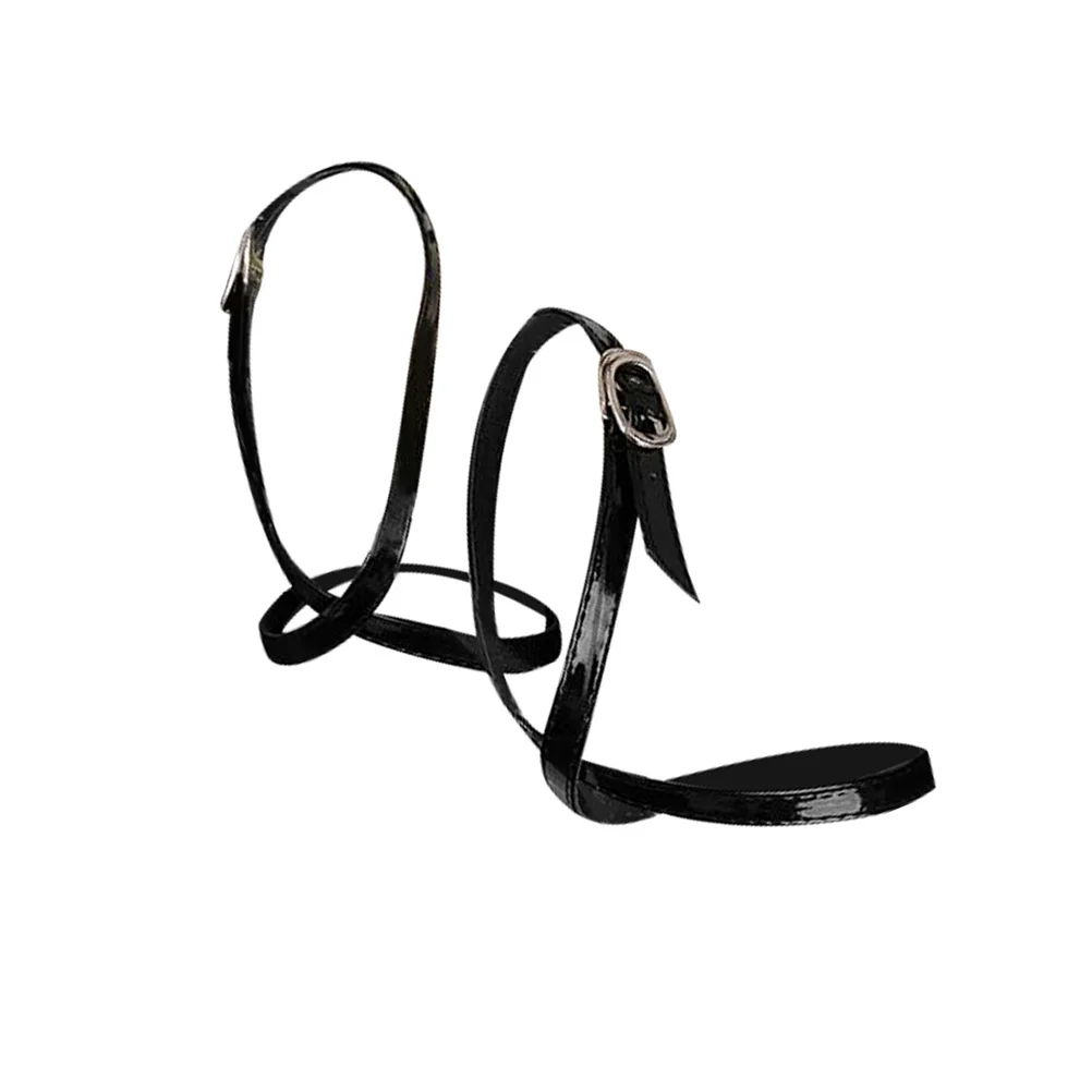 

Black Shoe Straps For High Heels Adjustable Anti-Slip Pu Replacement Flexible Shoelace Accessories