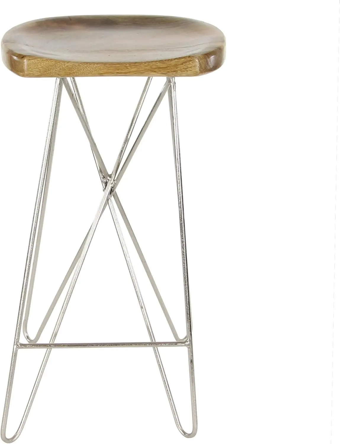 Contemporary Mango Wood Round Bar Stool, 16