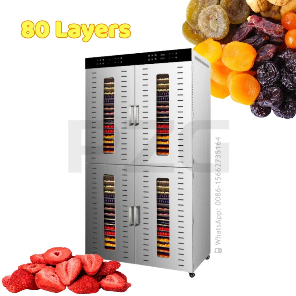 Commercial Industrial Fruit And Food Dryer 32 48 80 96 Trays Stainless Steel Fruit Vegetable Meat Dryer Food Dehydrator