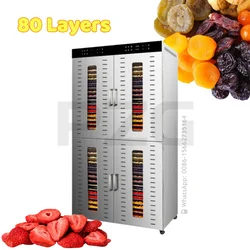 Vaccoir à fruits et légumes en acier inoxydable, séchoir à viande industriel commercial, déliaison alimentaire, 32 plateaux, 48 plateaux, 80 plateaux, 96 plateaux