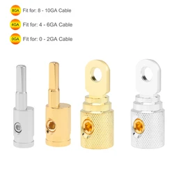 Amp Input Reducer 0/4/8 Gauge Wire Reducer Power/Ground Adapters Nickel Plated Brass Connector Power Cable Terminals