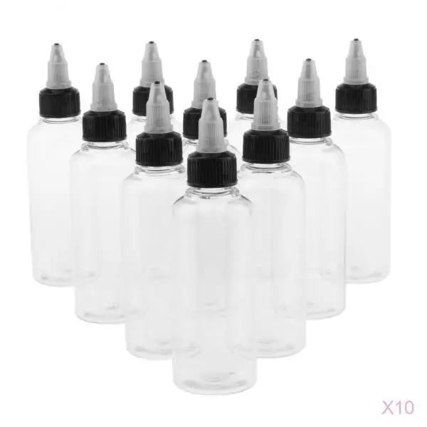 Tip Applicator Bottle Transparent PET Material Leak Proof Twist Cap Squeeze Bottle for Liquid Storage