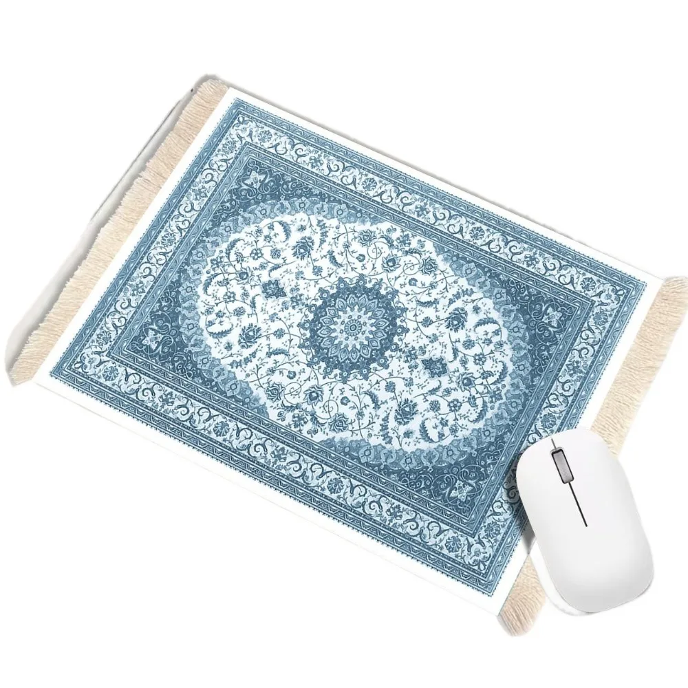 Pet Pad Bohemia Persian Mouse Pad with Tassel Rubber Base Gaming Mouse Pads Durable Retro Carpet Mouse Pad Gaming Setup