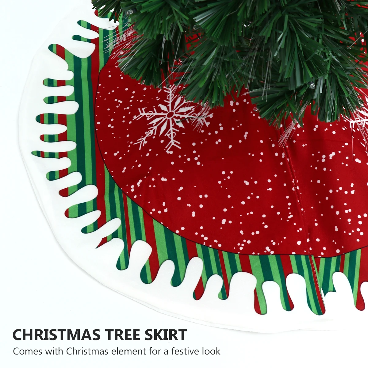 

Christmas Deer Tree Skirt Cloth Mat Holiday Home Decoration Washable Floor Protector Xmas Tree Bottom Cover Decor Skirt Apron