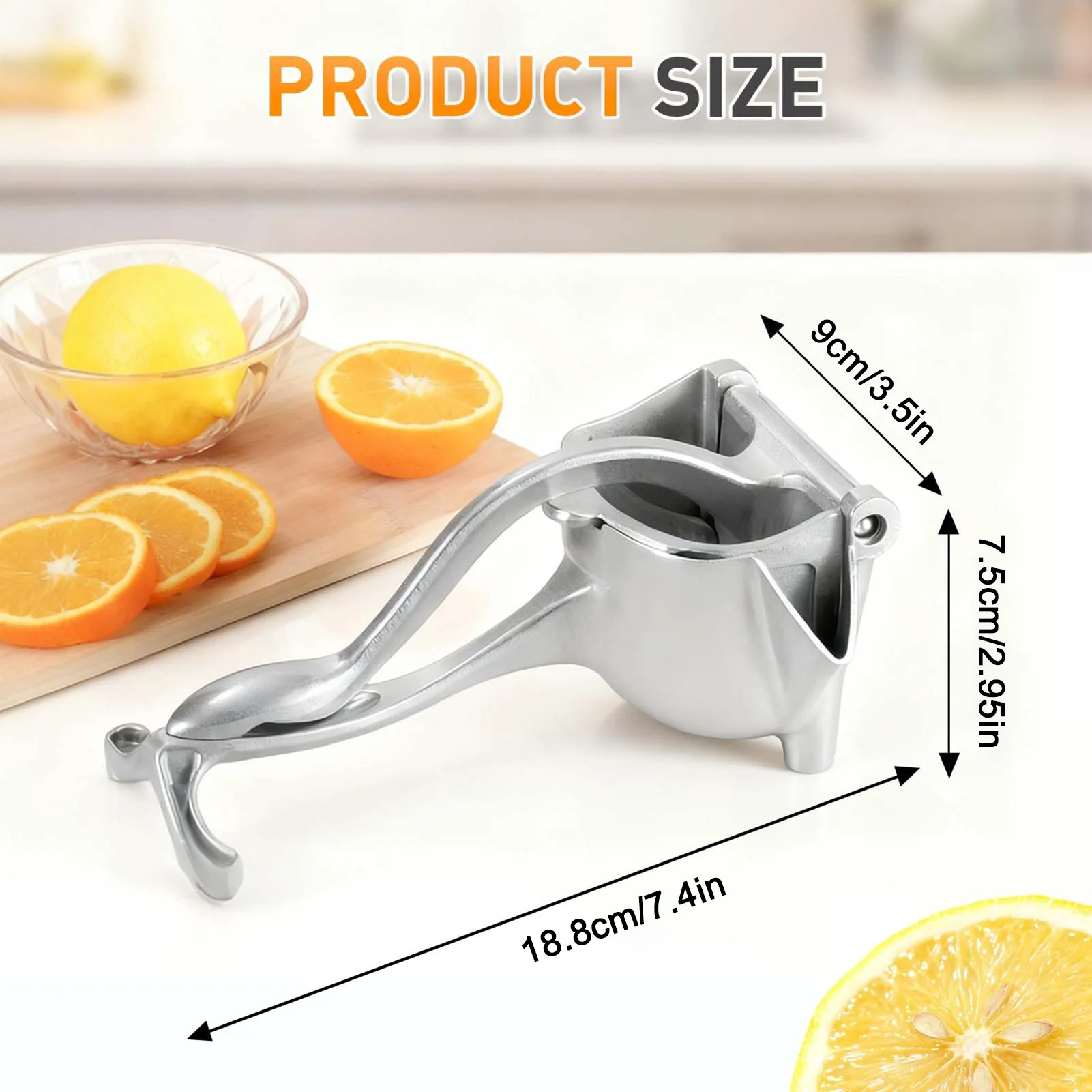 Real Aluminum Alloy Lemon Squeezer Citrus Juicer Hand Press Heavy Duty Manual Juicer Fruits Extractor Orange Grapefruit Presser
