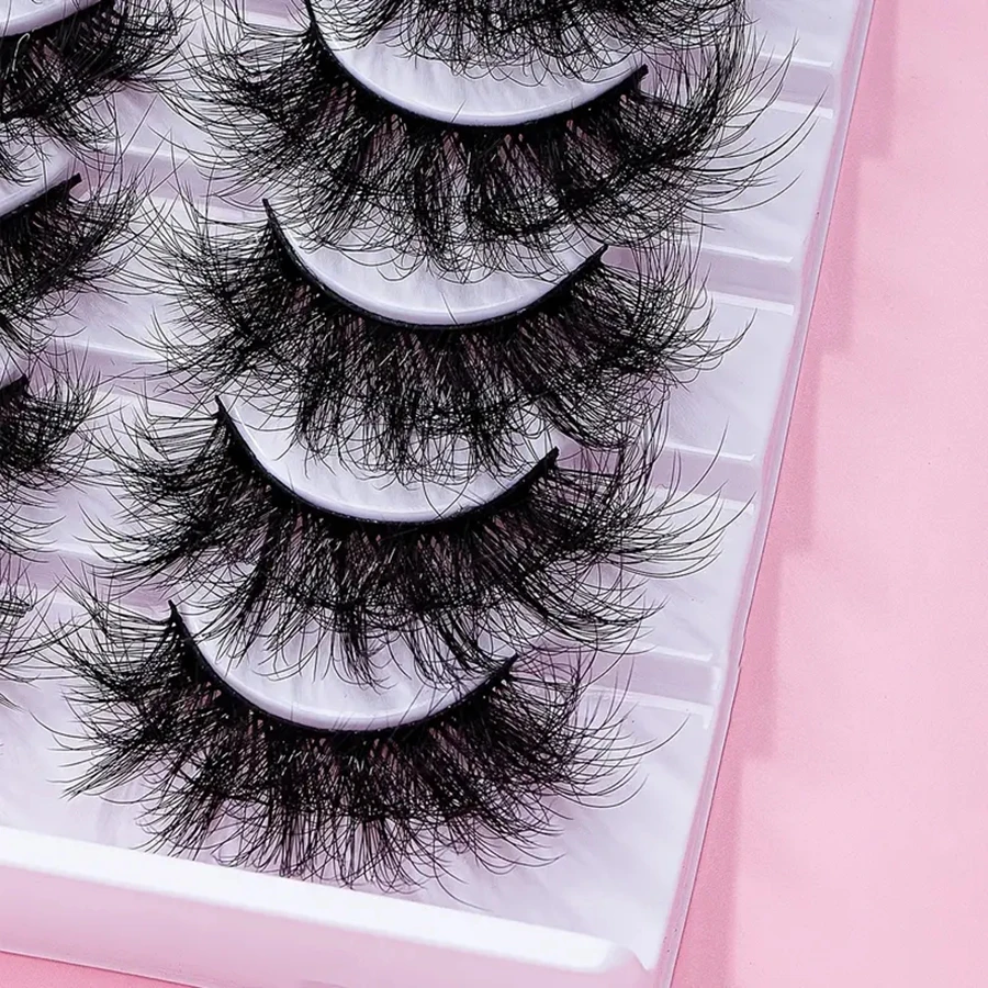 2.5cm/0.98インチのつけまつげ10ペア、ふわふわ8Dカール、乱雑で柔らかいつけまつげ、自然なまつげエクステ、アイメイク