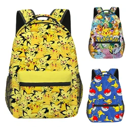 Pokemon Backpack Anime Pocket Monster Pikachu Large Capacity Student Schoolbag Bookbags Printing Leisure Travel Bag Kids Gift