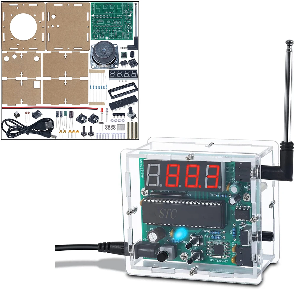 DIY Radio Electronic Kit TEA5767 FM Radio Wireless Receiver Module 87-108MHz DC5V 3W Speaker SFT-RD66 Soldering Project Practice