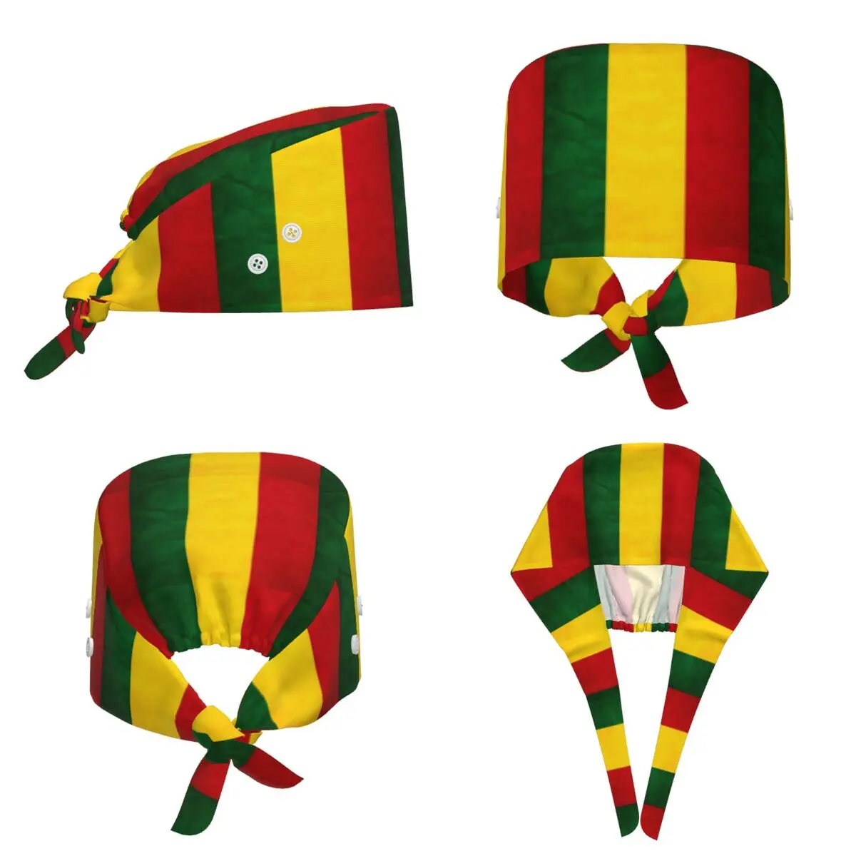 Jamaican Reggae Rasta Lion Jamaica Flag Scrub Hat Doctor Working Surgical Cap Men Women Adjustable Nursing Caps for Dentist